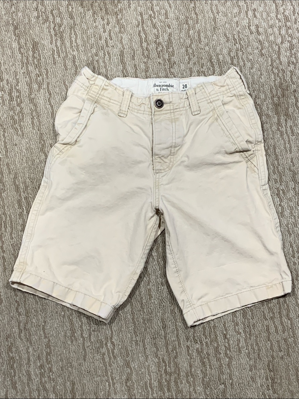 Abercrombie & Fitch Cream Cotton Chino Shorts